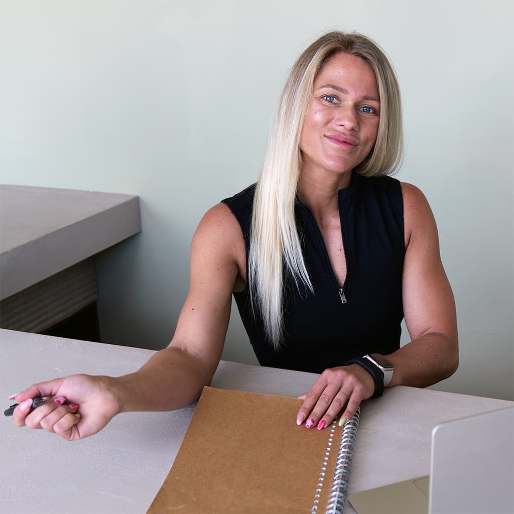 Jill Haverhals tijdens een online video consult